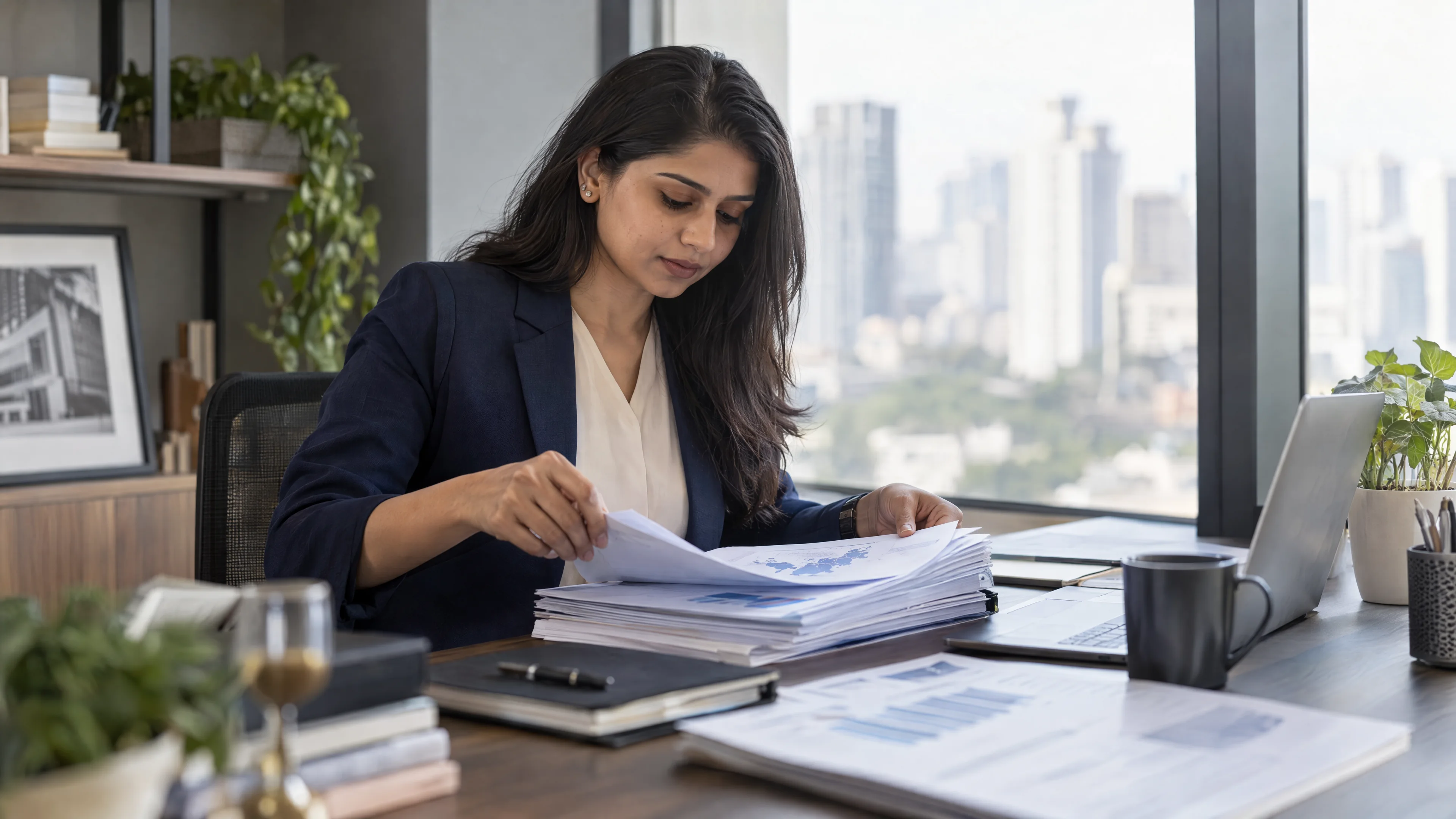 Finance specialist preparing a management reporting pack.
